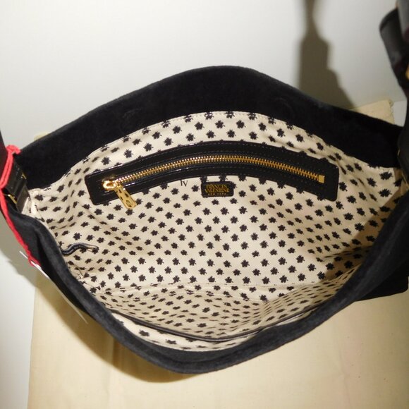 FRANCES VALENTINE ~ BLACK VELOUR POOCH BAG ~ velvet - Picture 7 of 16